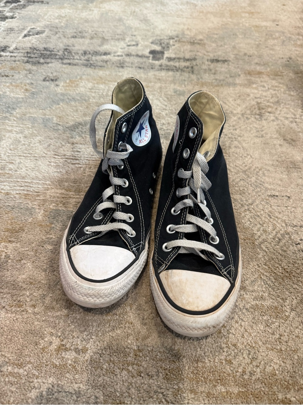 Converse Kids Black High-Top Canvas Sneakers with White Toe